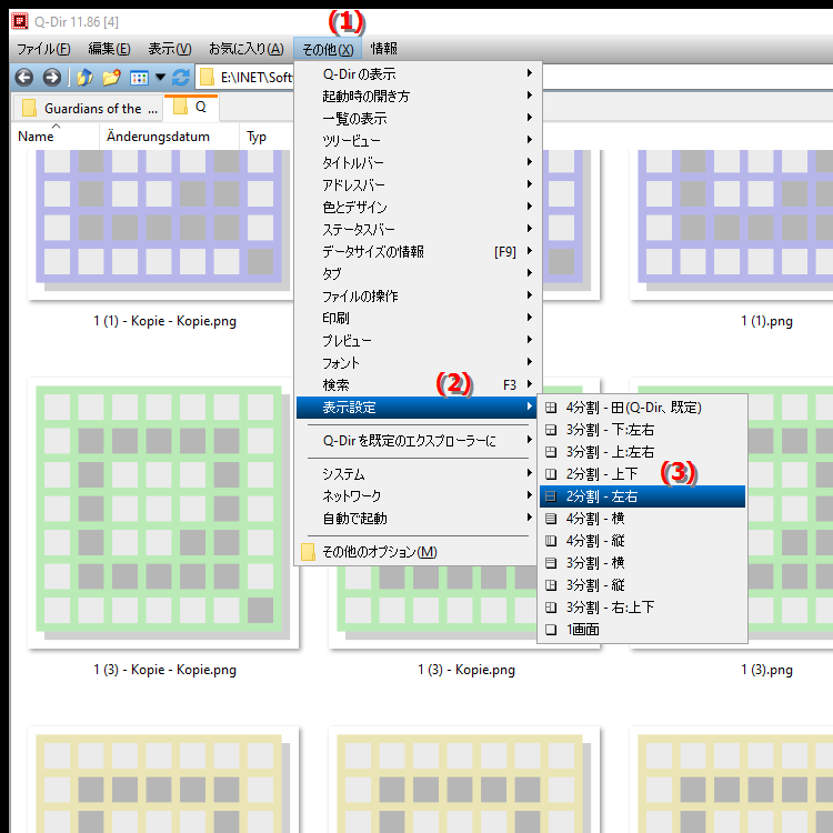 Quad File Explorer Q Dir の 2H Dir ビューは何を提供しますか